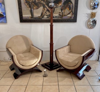 Paire de fauteuils en...
