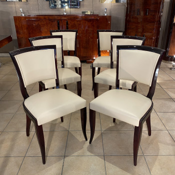 Suite de 6 chaises en cuir...